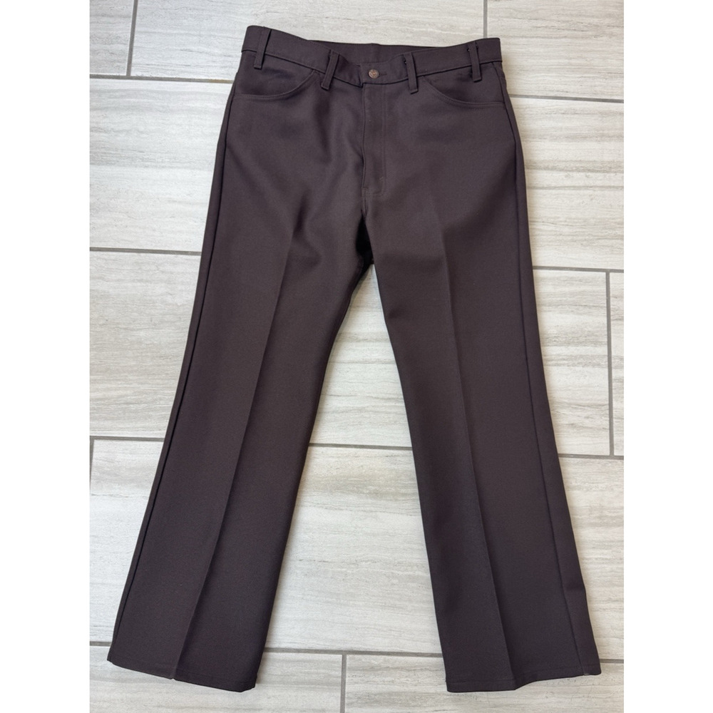 Vintage Levi Strauss Action Slacks 36x29 Brown Dress Pants Dacron Polyester USA